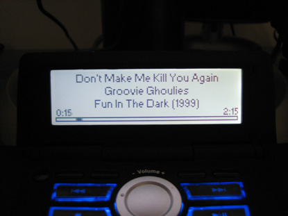 The song playing display.