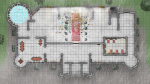 Cathedral of Helm - Level 1 - Rainy Day with Broken Glass and Magic Ward