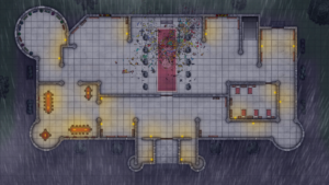 Cathedral of Helm - Level 1 - Rainy Night with Broken Glass