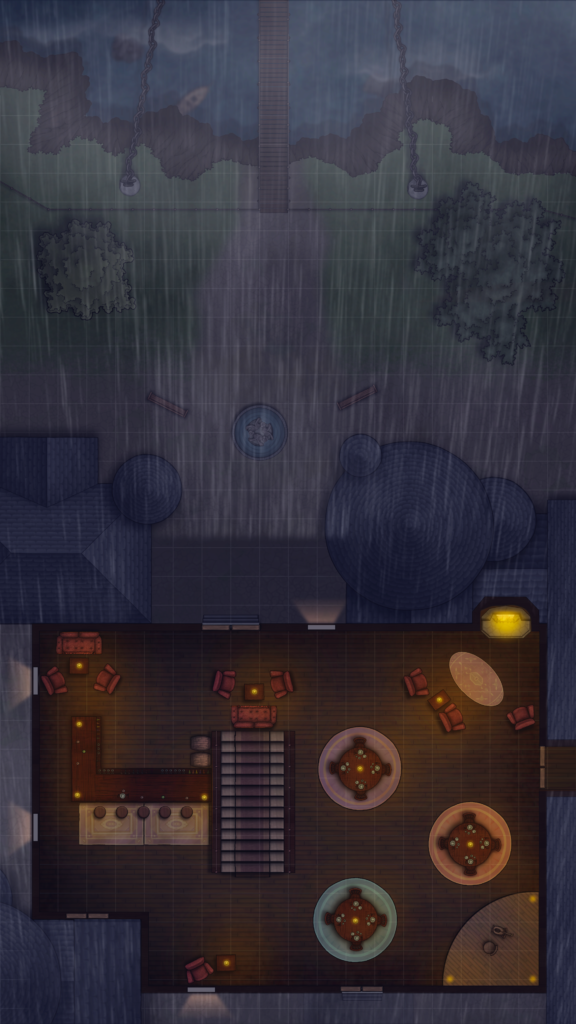Moonstone Mask Common Room Map - Rainy Night