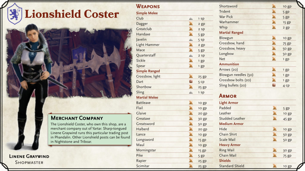 Lionshield Coster Shop Card