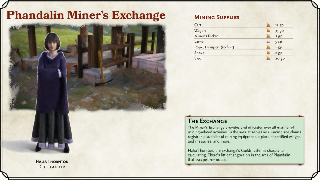 Phandalin Miner's Exchange Shop Card